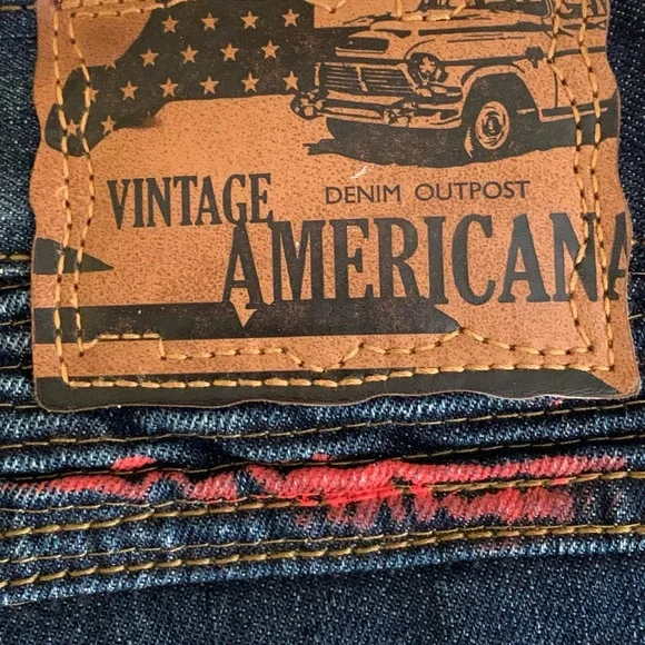 Vintage Americana Painted Zipper Jeans